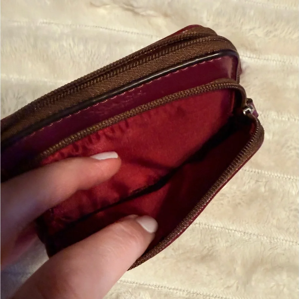 Coach Pink and signature canvas print wallet - Picture 4 of 5